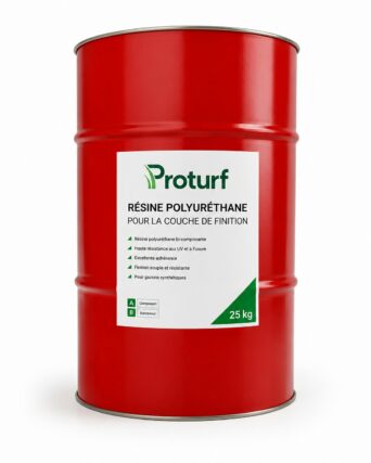 Fût rouge de résine polyuréthane Proturf 25 kg pour couche de finition